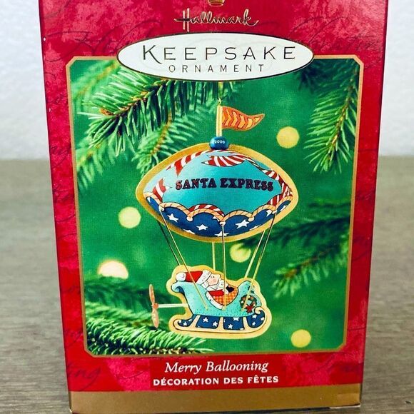Hallmark Merry Ballooning Santa Express Hot Air Balloon Christmas Ornament - Picture 1 of 2